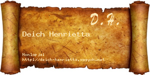 Deich Henrietta névjegykártya